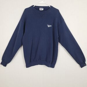 Vintage Reebok Solo Logo Navy Pullover Crew Neck Sweatshirt